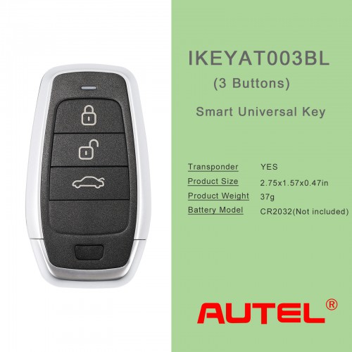 AUTEL IKEYAT003BL AUTEL  Independent 3 Buttons Smart Universal Key