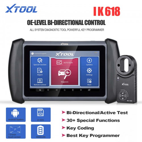 XTOOL InPlus IK618 IMMO&Key Programming Tool with BI-Directional Control Can work avec CAN-FD Adapter