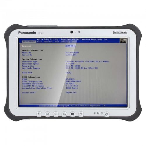 Utilisez directement la tablette Panasonic FZ-G1 I5 de 4e génération V2023.9 Super MB Pro M6 + Plus avec SSD 256G bien installé