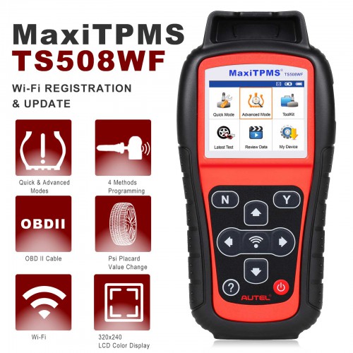 Autel MaxiTPMS TS508WF Tire Pressure Scanner Duel Frequency 315mhz and 433mhz Support WiFi