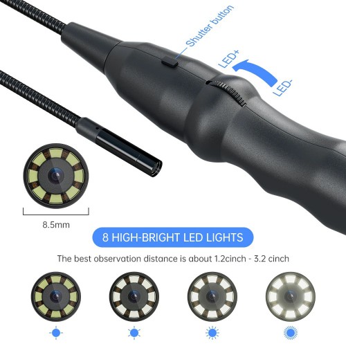 XTOOL XV100 8.5mm HD Endoscope 8 LED IP67 Waterproof Car Inspection Borescope for XTOOL D8/X100 PAD3/A80