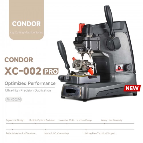 2024 XHORSE Condor XC-002 PRO Manual Key Cutting Machine PN: XC02P0 Optimized Performance Ultra-high Precision Duplication