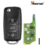 [In stock] Xhorse XEB510EN Super Remote Key VW B5 Flip 3 Button Built-in XT27B Super Chip English 5pcs/lot