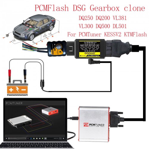 (Pas de taxes) GODIAG GT107 DSG Gearbox Data Read/Write Adapter pour DQ250, DQ200, VL381, VL300, DQ500, DL501 Work Avec GT105 ECU Adapter