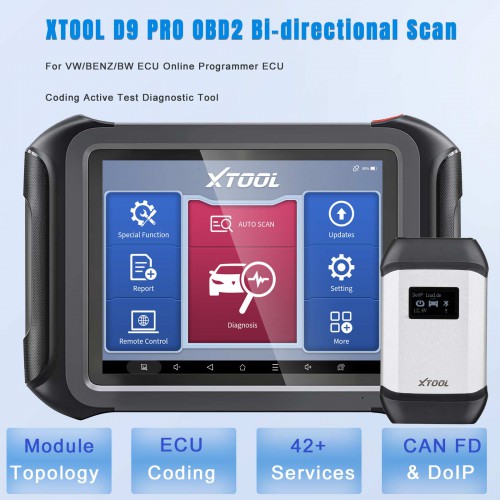XTOOL D9 PRO Bi-Directional Diagnostic Tool avec Test actif de codage ECU programmeur en ligne ECU