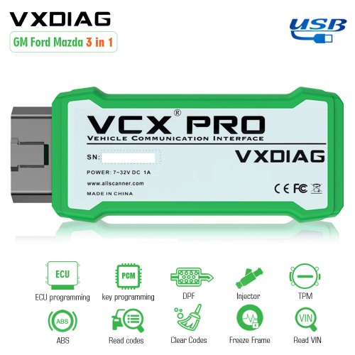 New VXDIAG VCX NANO PRO For GM Ford/Mazda VW 3 en 1 OBD2 Auto Diagnostic Appareil