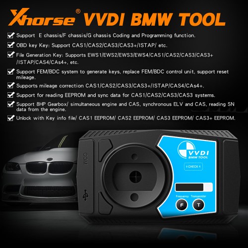 V1.6.2 Xhorse VVDI BMW Professional Mileage Correction, Coding and Key Programming Tool pour BMW CAS1/CAS2/CAS3/CAS3+/CAS4/CAS4+/ISTAP