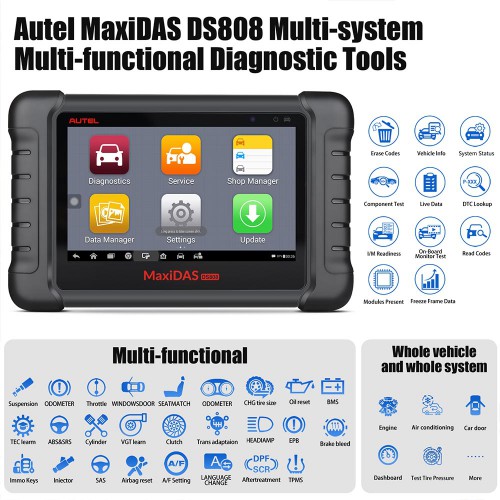 (AutorisaLivraison UE)Autel MaxiDAS DS808K tous les systèmes voiture outil de Diagnostic ABS SRS EPB BMS IMMO huile réinitialiser outils de Diagnostic