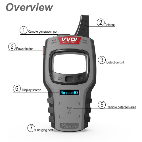 Global Version VVDI Mini Key Tool Remote Renew Key Programmer Compatible pour IOS and Android