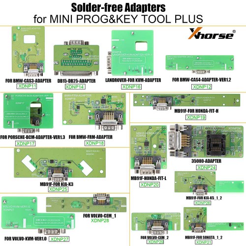 (Livraison UE Pas de taxes ) Xhorse Solder-free Adapters for MINI PROG & KEY TOOL PLUS