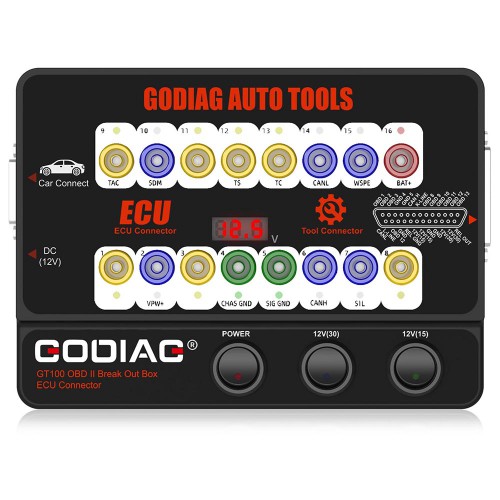 (Vente de mai Livraison UE) GODIAG GT100 Auto Tools OBDII Break Out Box ECU Connector Plus Test Platform pour BMW FEM/ BDC Programming