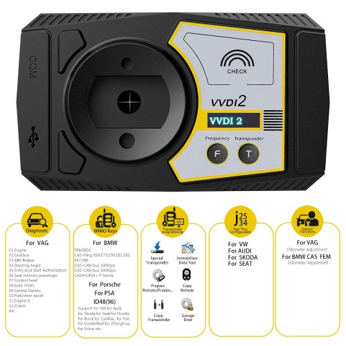 V7.2.4 Xhorse VVDI2 Full Kit with OBD48 + 96bit 48-Clone + MQB + BMW FEM/BDC+Porsche+PSA Total 13 Software Obtenez un cadeau gratuit
