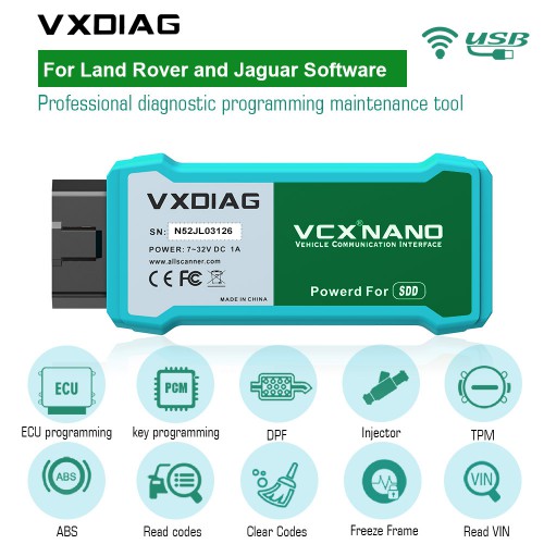 (Livraison UE) WIFI version VXDIAG VCX NANO for Land Rover and Jaguar Software V160