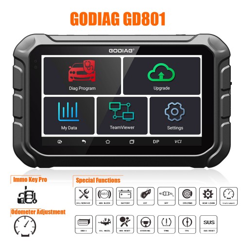(Pas de taxes) GODIAG GD801 Key Master DP Plus Auto Key Programmer Avec IMMO+Odometer+Special Fontions
