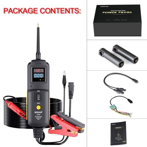 (Vente 12 ans) GODIAG GT101 PIRT Power Probe + Car Power Line Fault Finding + Fuel Injector Cleaning and Testing + Relay Testing Car Diagnostic Tool