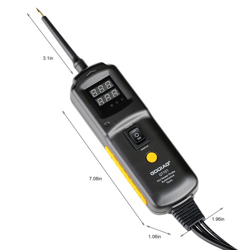 (Vente 12 ans) GODIAG GT101 PIRT Power Probe + Car Power Line Fault Finding + Fuel Injector Cleaning and Testing + Relay Testing Car Diagnostic Tool