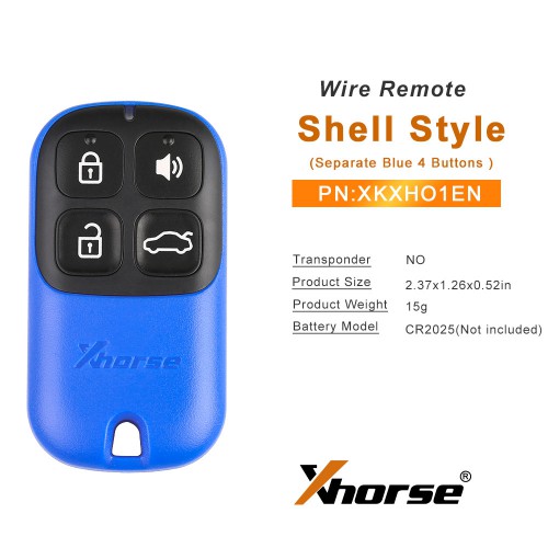 (Livraison UE) XHORSE XKXH01EN Universal Remote Key 4 Buttons for VVDI Key Tool English Version 10pcs/Lot
