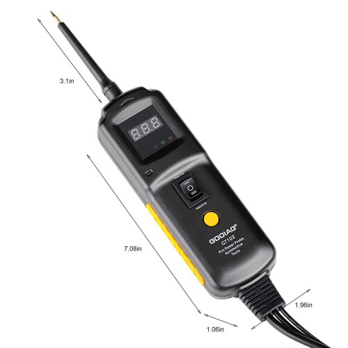 (Promotion Sale) GODIAG GT102 PIRT Power Probe DC 6-40V Vehicles Electrical System Diagnosis/ Fuel Injector Cleaning and Testing/Relay Testing