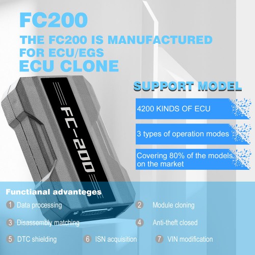 (Vente de mai Livraison UE) CG FC200 ECU Repair Expert Full Version Support 4200 ECUs and 3 Operating Modes Upgrade of AT200