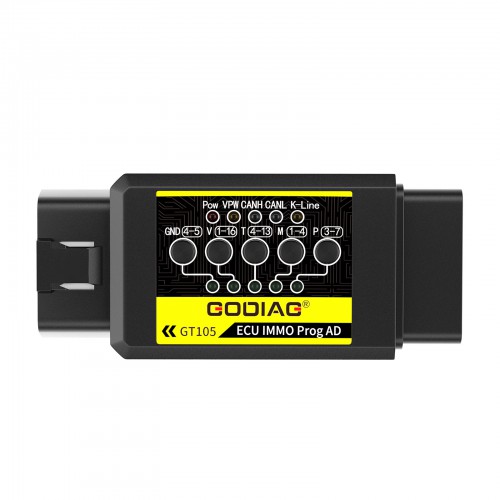 (Pas de taxes) GODIAG GT105 ECU IMMO Prog AD OBD II Break Out Box ECU Connector Work with Xhorse VVDI Key Tool Plus PAD et Key Cutting Machine