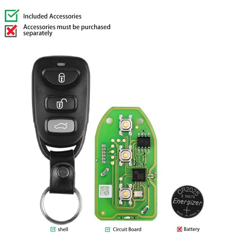 XHORSE XKHY00EN Universal Remote Key Fob 4 Button for VVDI Key Tool English Version 5pcs/Lot