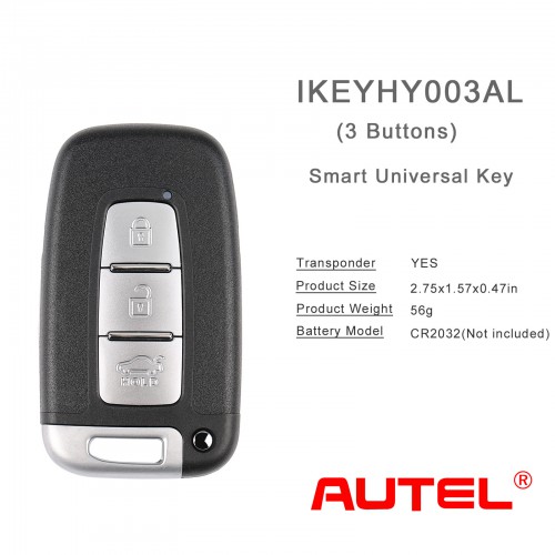 AUTEL IKEYHY003AL Hyundai 3 Buttons Smart Universal Key