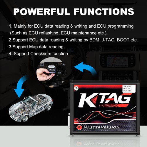 (Vente 12 ansPas de taxes) KTAG K-TAG Firmware 7.020 SW2.25 en ligne Version PCB Rouge ECU Programmeur Avec 4 LED Token Illimité Compatible avec WIN10