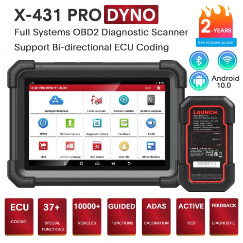 2024 Launch X431 PRO DYNO Bidirectional Diagnostic Scanner ECU Coding,CANFD&DOIP, 37+ Service Fonctions Version améliorée of X431 Pro Elite