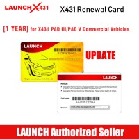 Launch X431 PAD III/PAD V One Year Software Renewal Card for Gasoline Vehicles