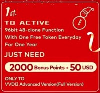 Xhorse VVDI2 96bit 48 Clone Function Activate with One Year One Free Token Everyday only For VVDI2 Full version and VVDI Key tool